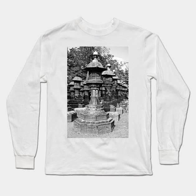 Ueno Park Stone Lantern Army Long Sleeve T-Shirt by bobmeyers